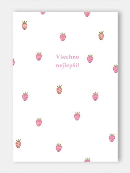 Blahopřání A6 Jahodové