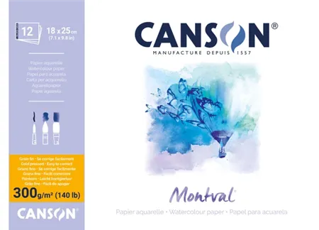 Skicák Canson B5 Montval Akvarel 12