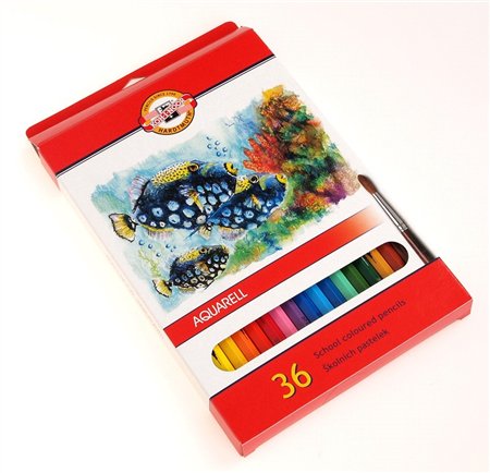 Akvarelové pastelky školní KIN 36ks