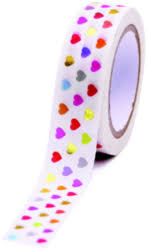 Washi páska GG 10m Srdce barevné
