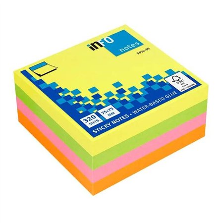 Lepící papírky 75x75 barevné