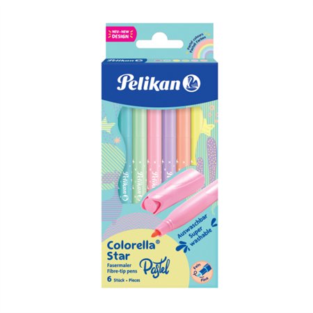 Popisovače Pelikan Pastelové 6ks